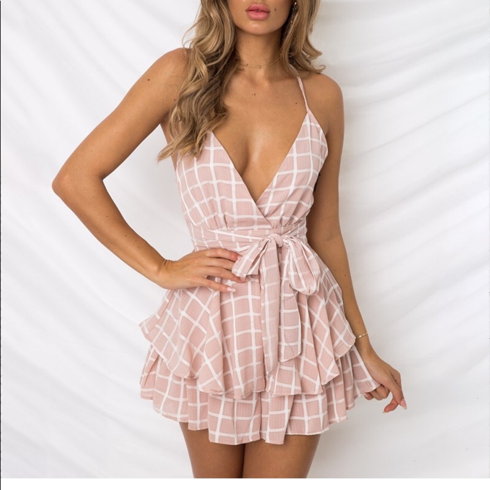 Mauve pink flirty romper